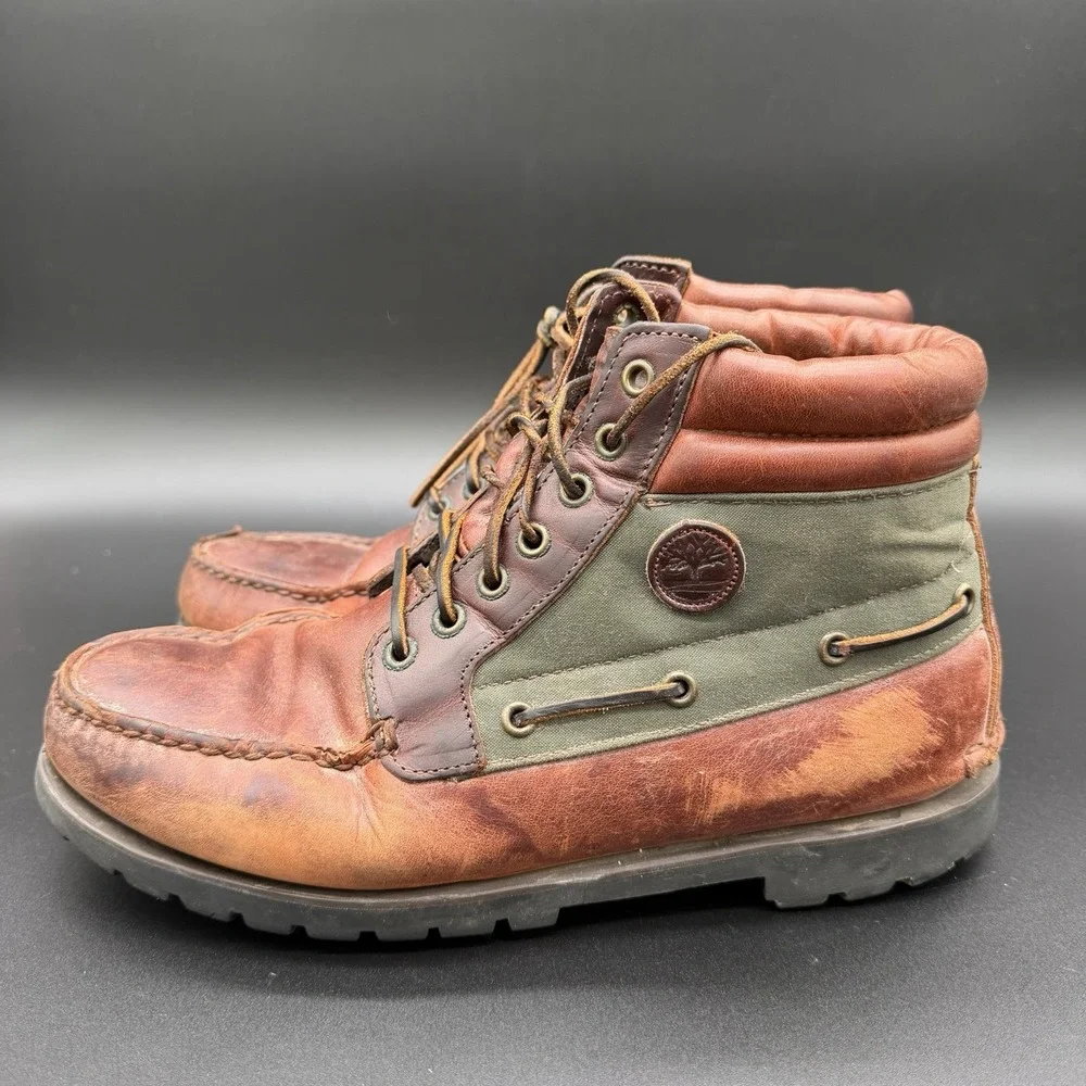 Timberland 7 Eye Chukka Gore Tex Leather Boots Mens Sz 10 Handmade Vintage 90's